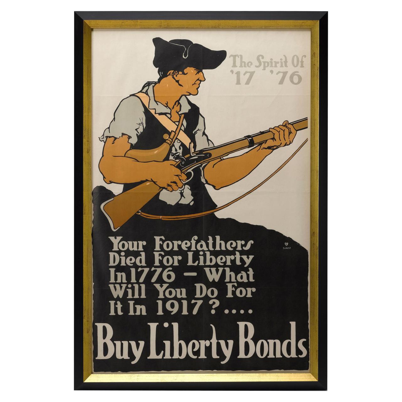 "The Spirit of 1776, Buy Liberty Loans" Vintage WWI Poster, circa 1917