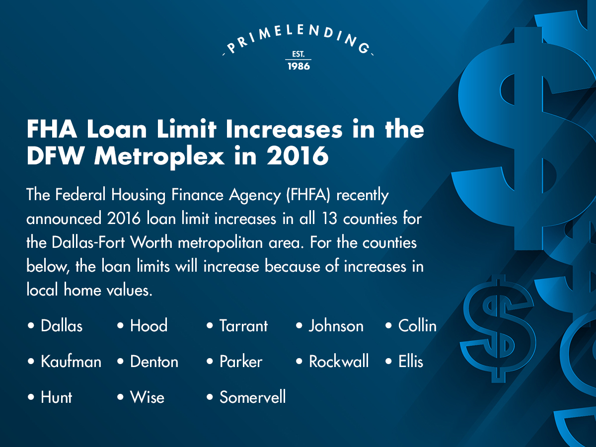 FHA Loan Limit Increases in the DFW Metroplex in 2016 Rob Dessommes