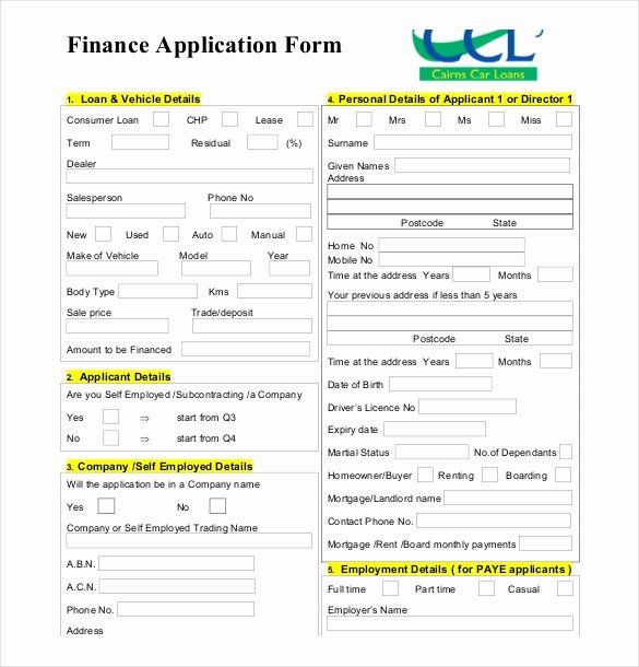 Personal Loan Application form Template New 10 Loan Application