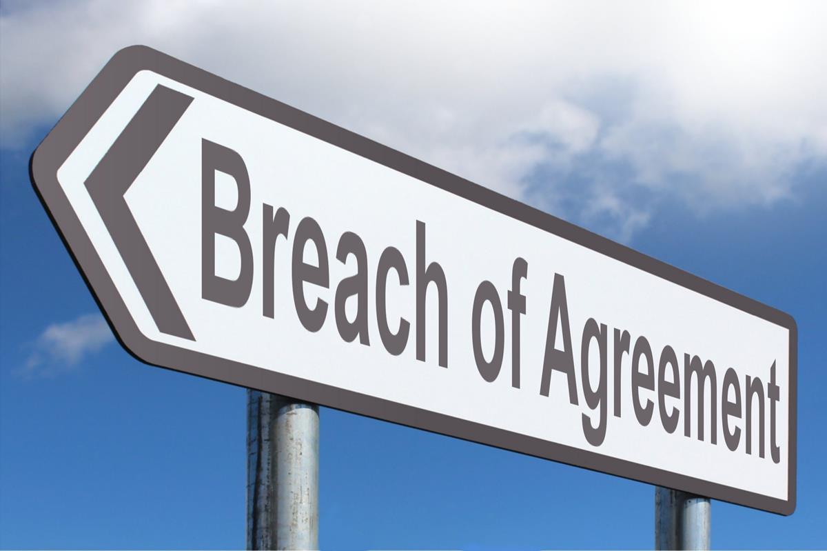 Breach Of Agreement Highway Sign image