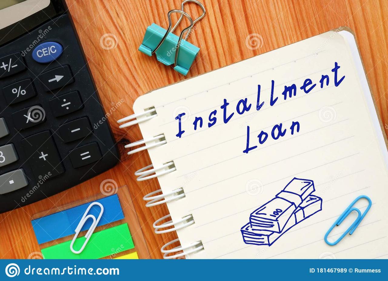 Business Concept About Installment Loan With Sign On The Piece Of Paper