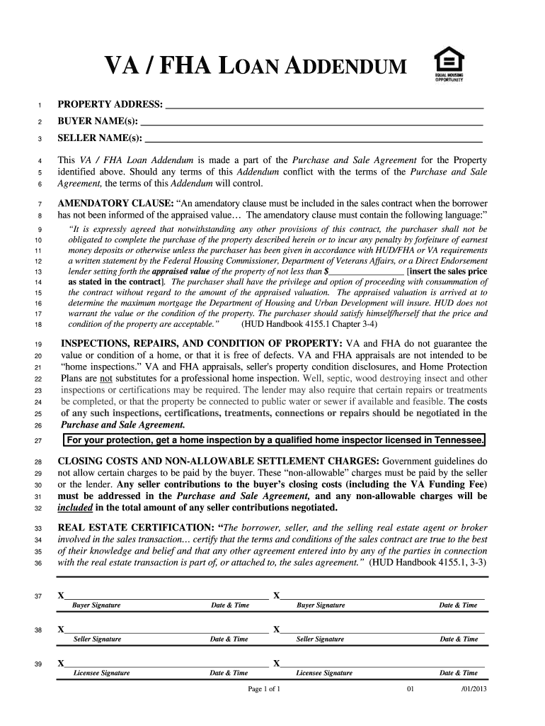 Fha Addendum Fill Out and Sign Printable PDF Template signNow