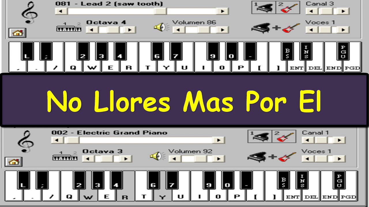 No Llores Mas Por El Loan Piano Electronico 2.5 YouTube