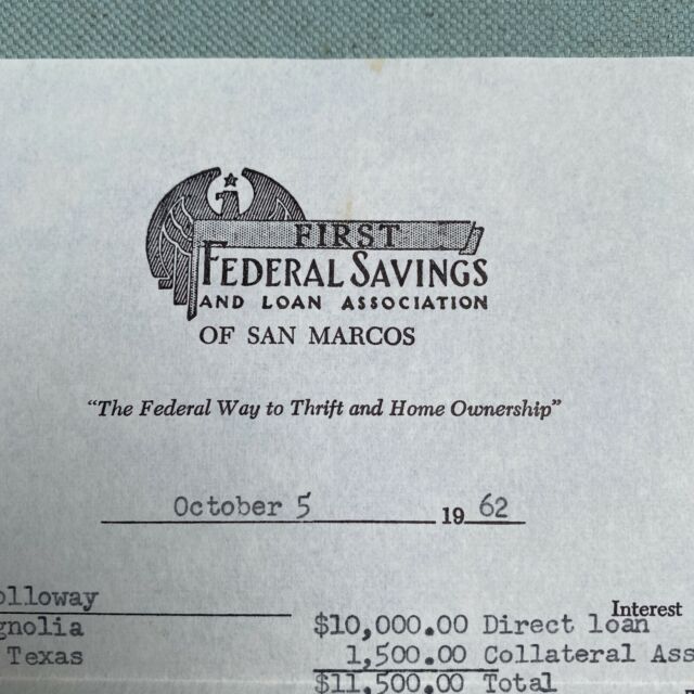 First Federal Savings Loan Association San Marcos TX Loan Application