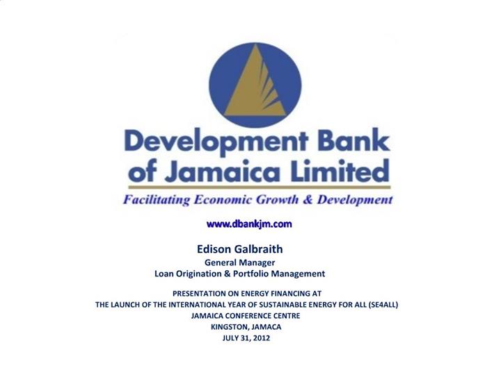 PPT Edison Galbraith General Manager Loan Origination Portfolio